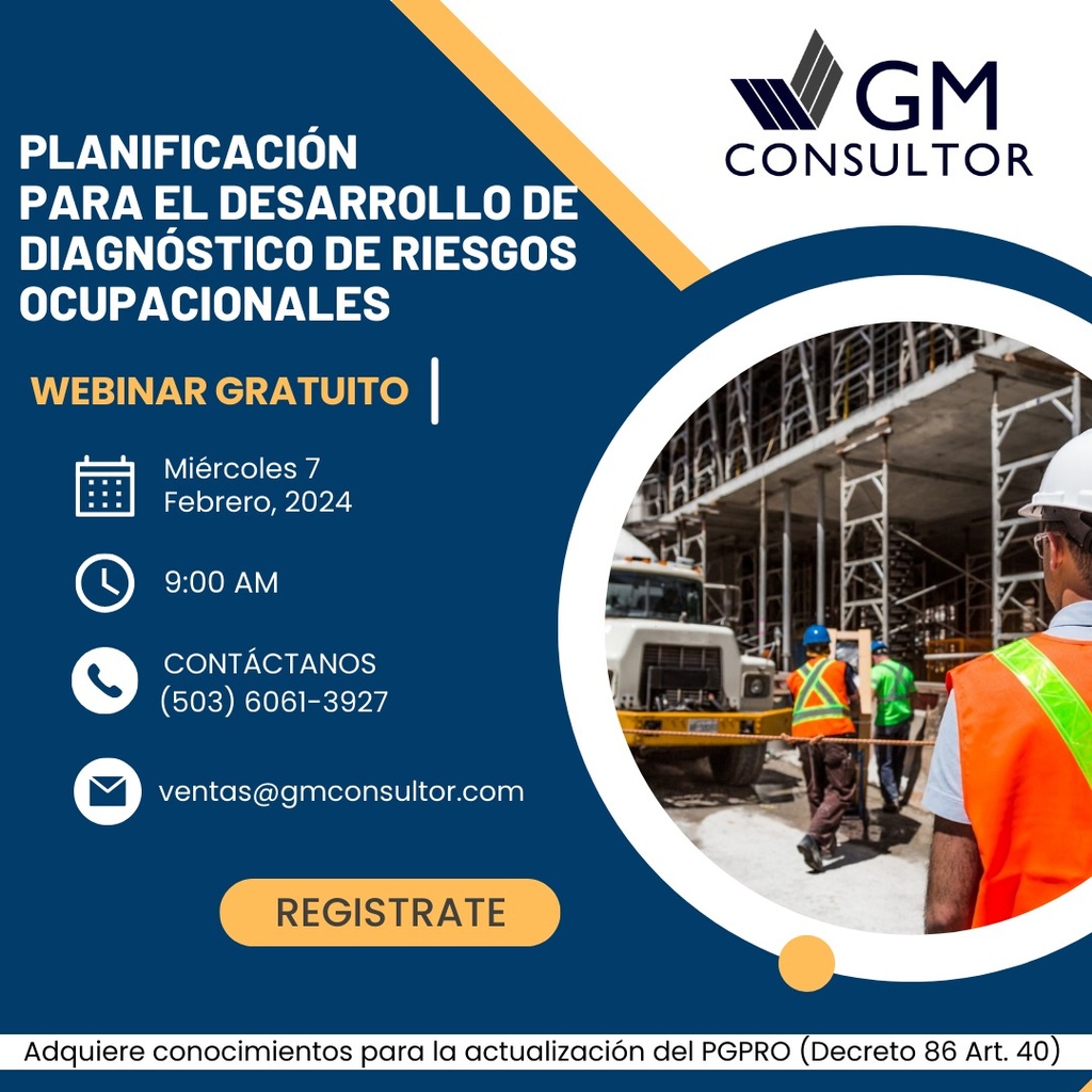 Webinar - Planificación para el desarrollo del Diagnóstico de Riesgos Ocupacionales